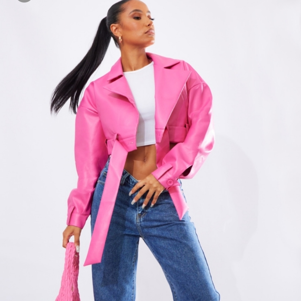 Pretty Little Thing Faux Leather Crop Jacket